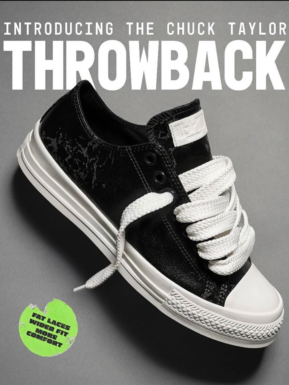 Converse Chuck Taylor All Star Throwback Low Waxed Denim Black White size 7 NEW
